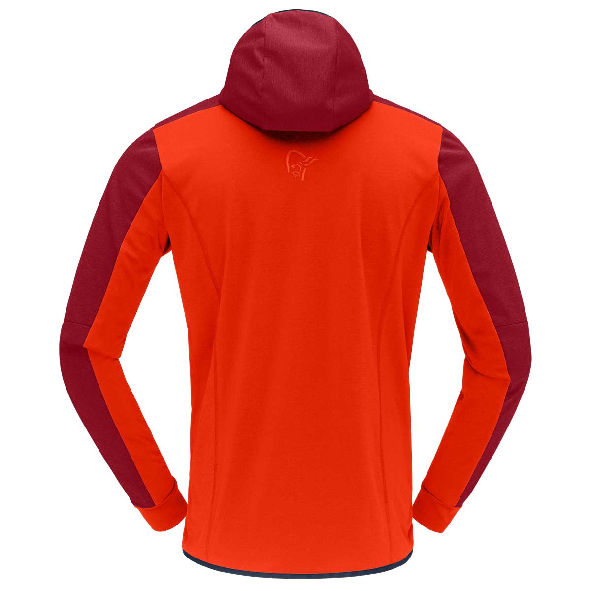 Norrona Falketind Warm 2 Octa Hooded Jacket Men's in Arednalin and Rhubarb